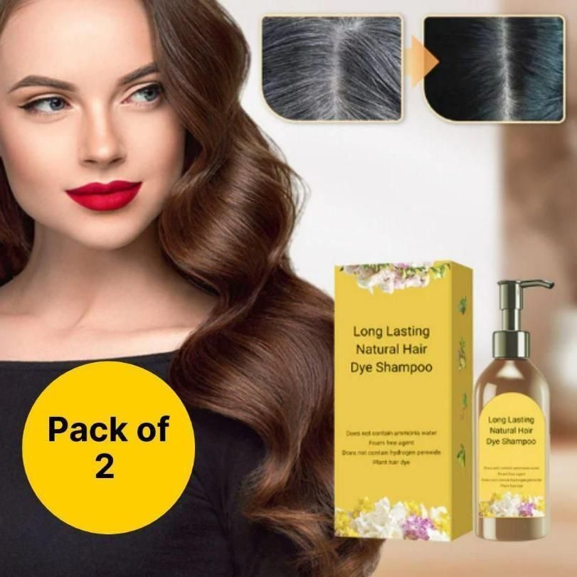 Japanese Hair Dye Shampoo – 5-Minute Black Coverage! 🖤✨ (Buy 1 Get 1 Free)