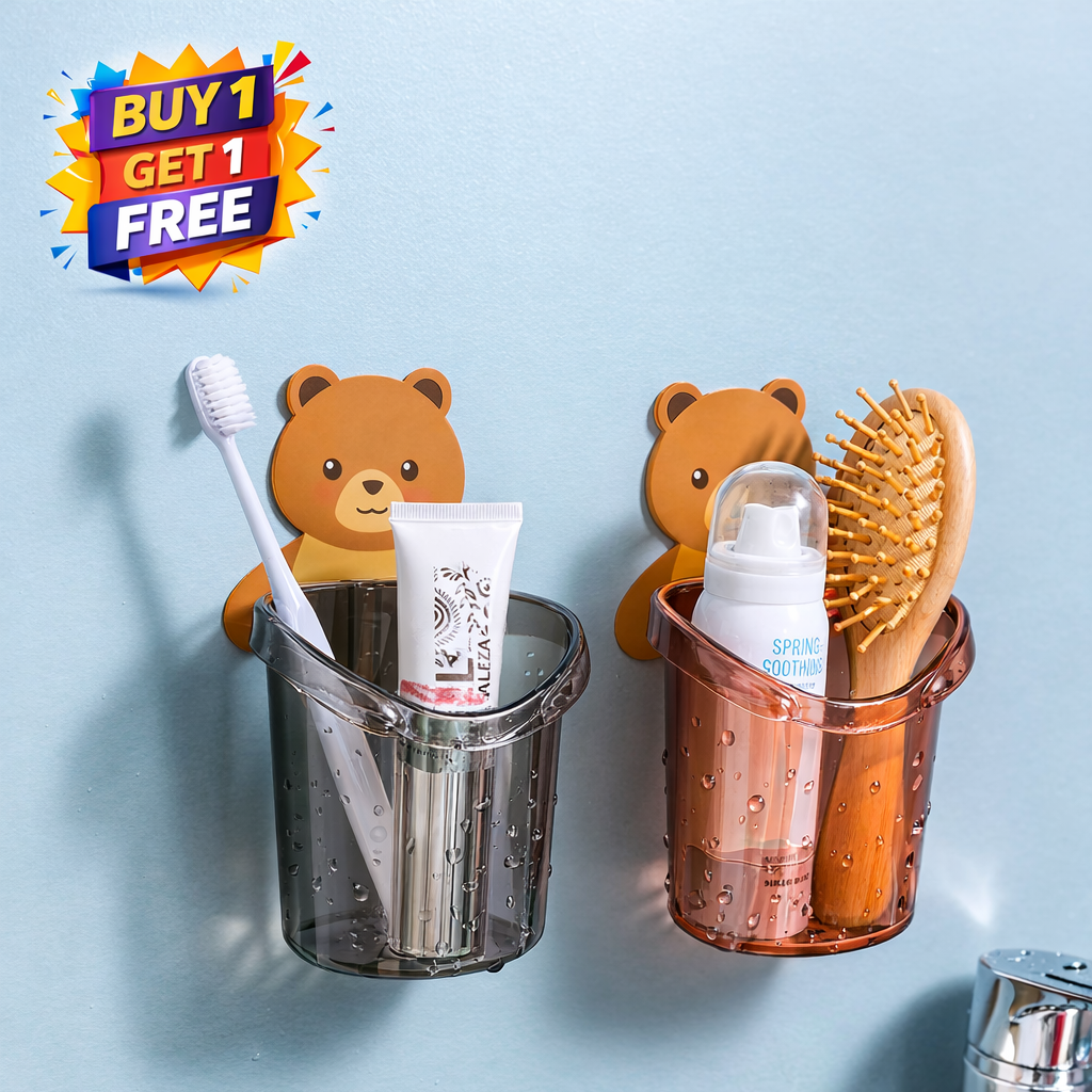 Cute Teddy Bear Wall Buddy Toothbrush Holder | 🔥Buy 1 Get 1 Free🔥
