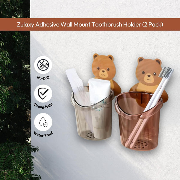 Cute Teddy Bear Wall Buddy Toothbrush Holder | 🔥Buy 1 Get 1 Free🔥